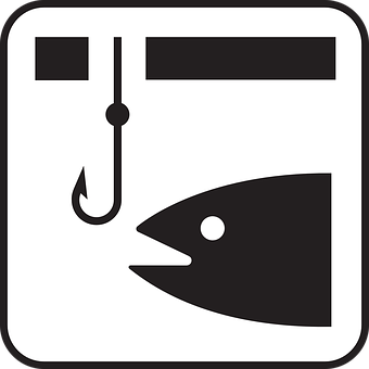釣魚鉤與魚圖示 壁紙
