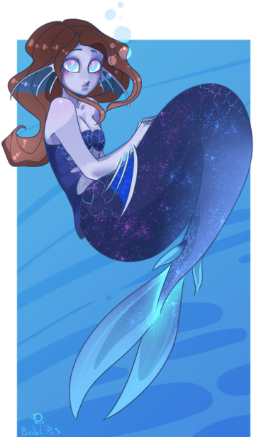 銀河尾巴美人魚插圖 壁紙