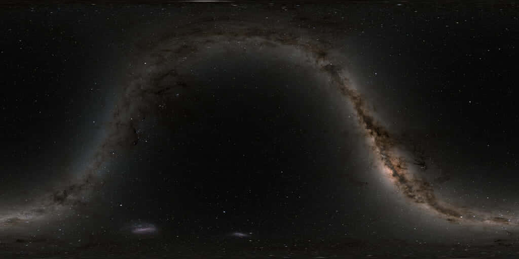 Starry Sky 桌布 壁紙 — 銀河系橫跨滿天繁星的夜空，帶有宇宙塵埃帶和發光星雲的壯麗景色。