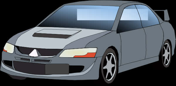 銀色跑車插圖 壁紙