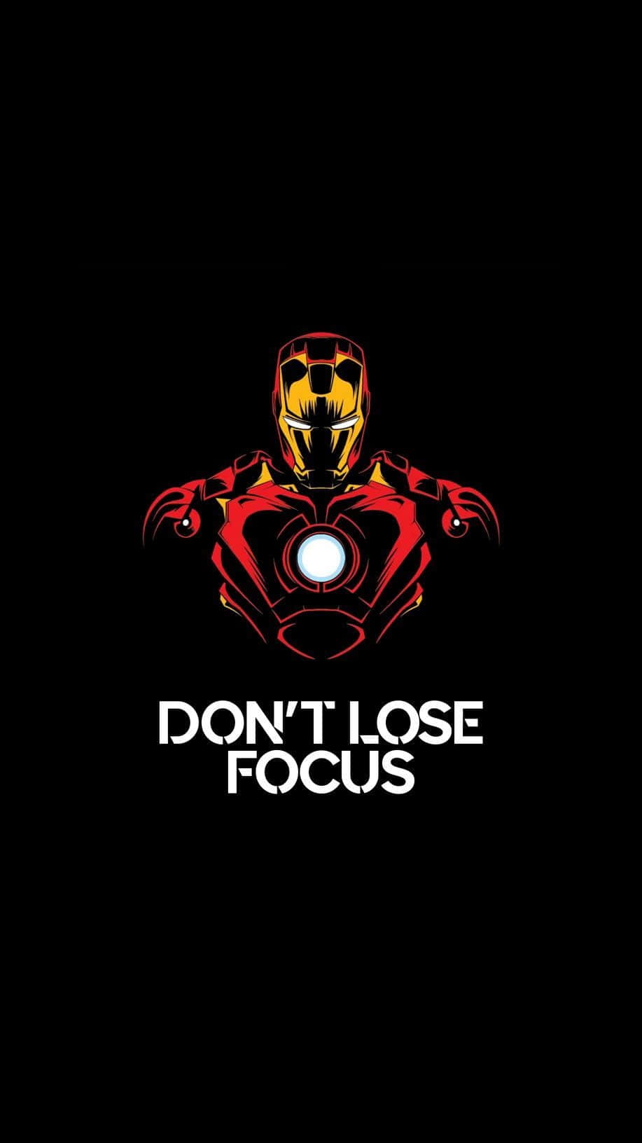 Iron Man Quotes 桌布 壁紙 — 鋼鐵人發光的胸甲和頭盔在黑色背景上突出，下方有粗體白色勵志文字。