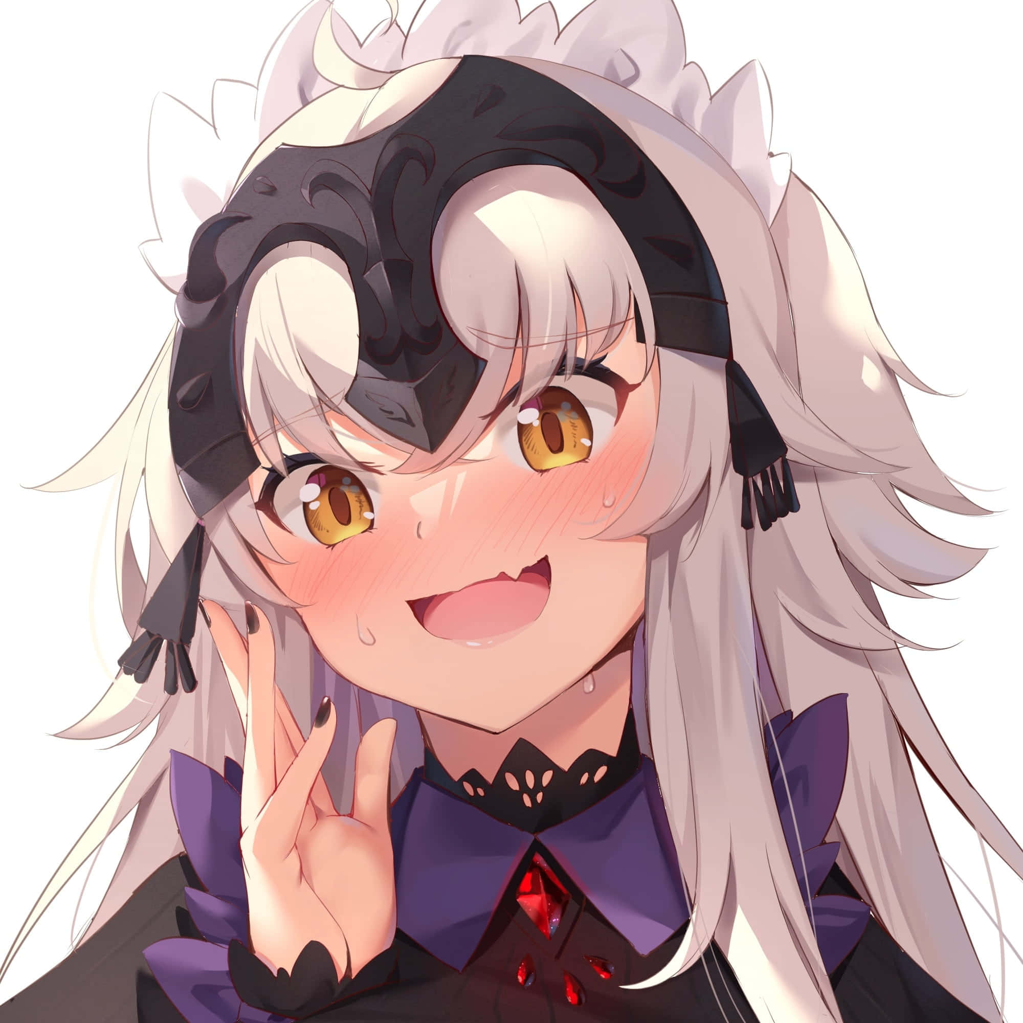長白髮黑眼的少女 壁紙