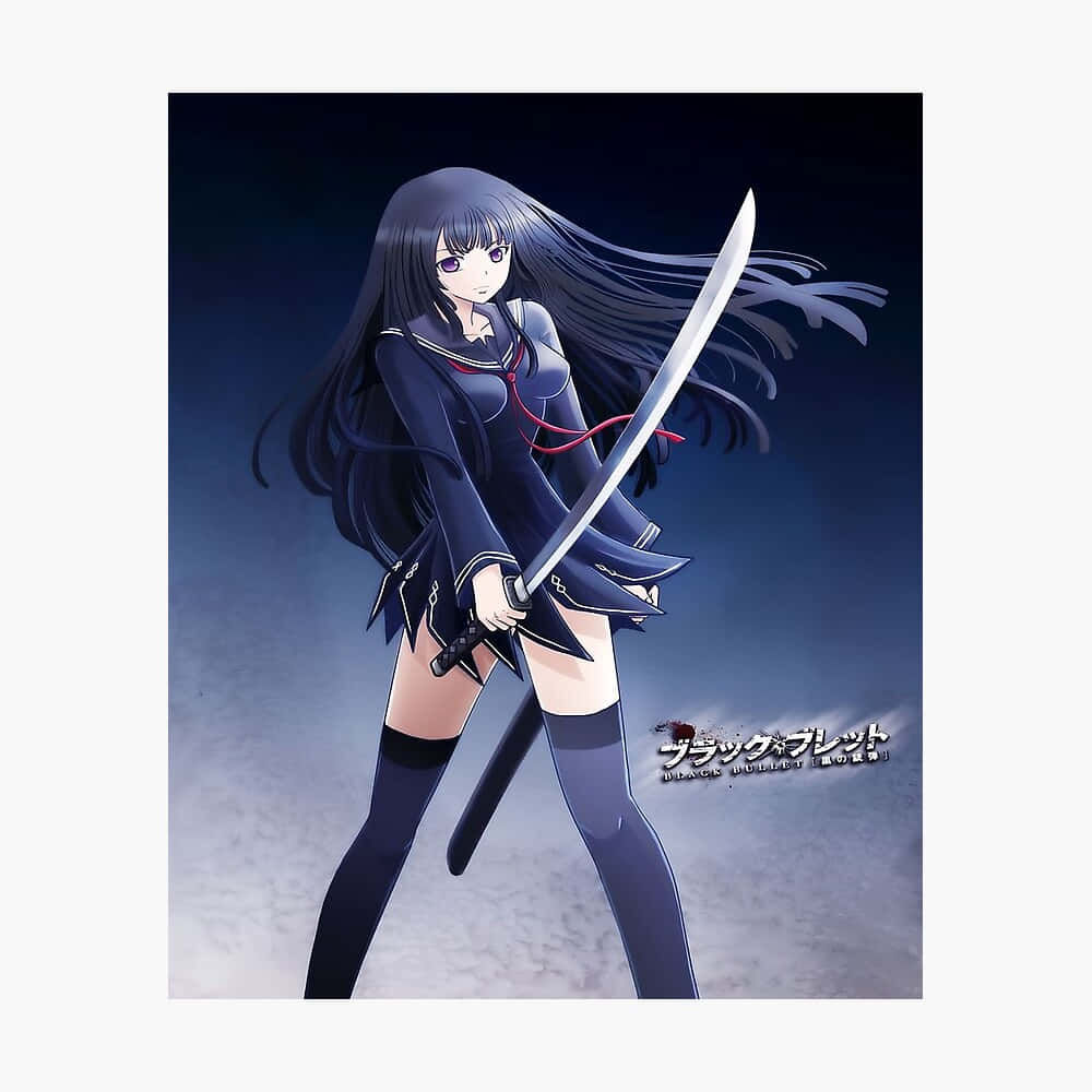 長髮少女手持利劍 壁紙