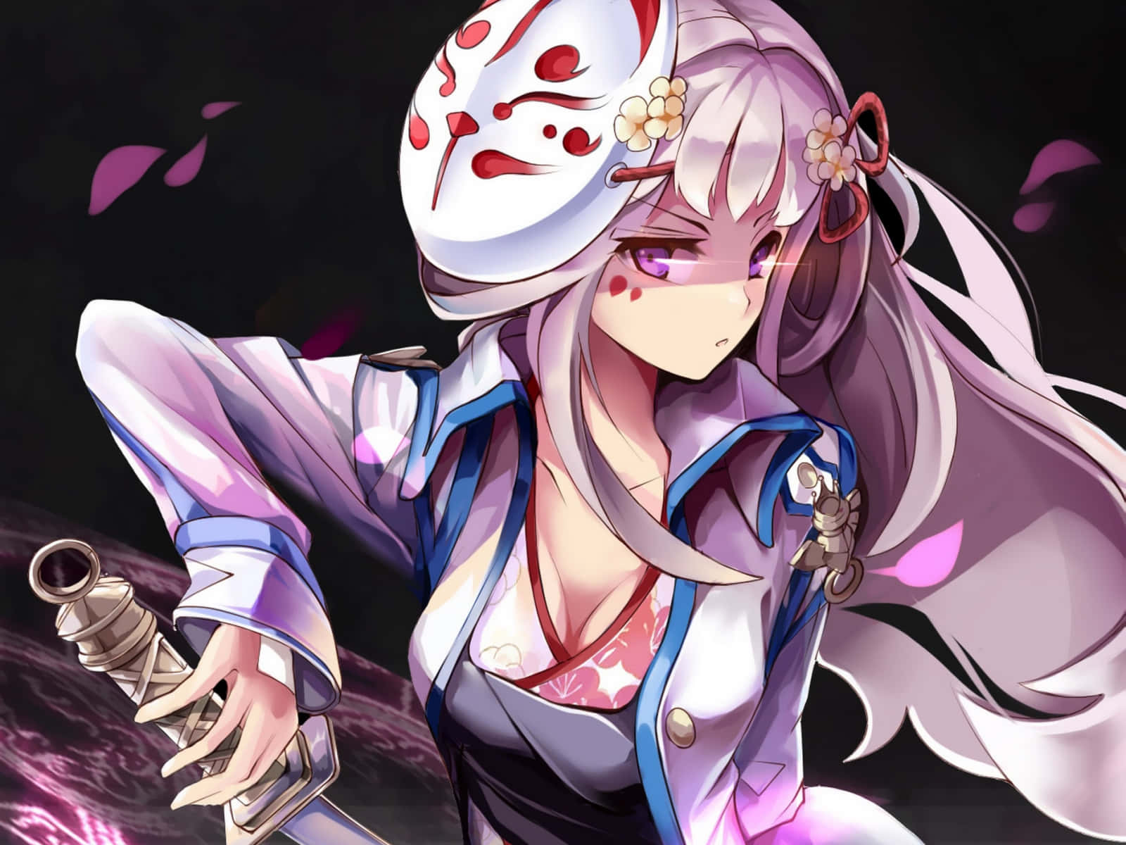 長髮持劍少女 壁紙