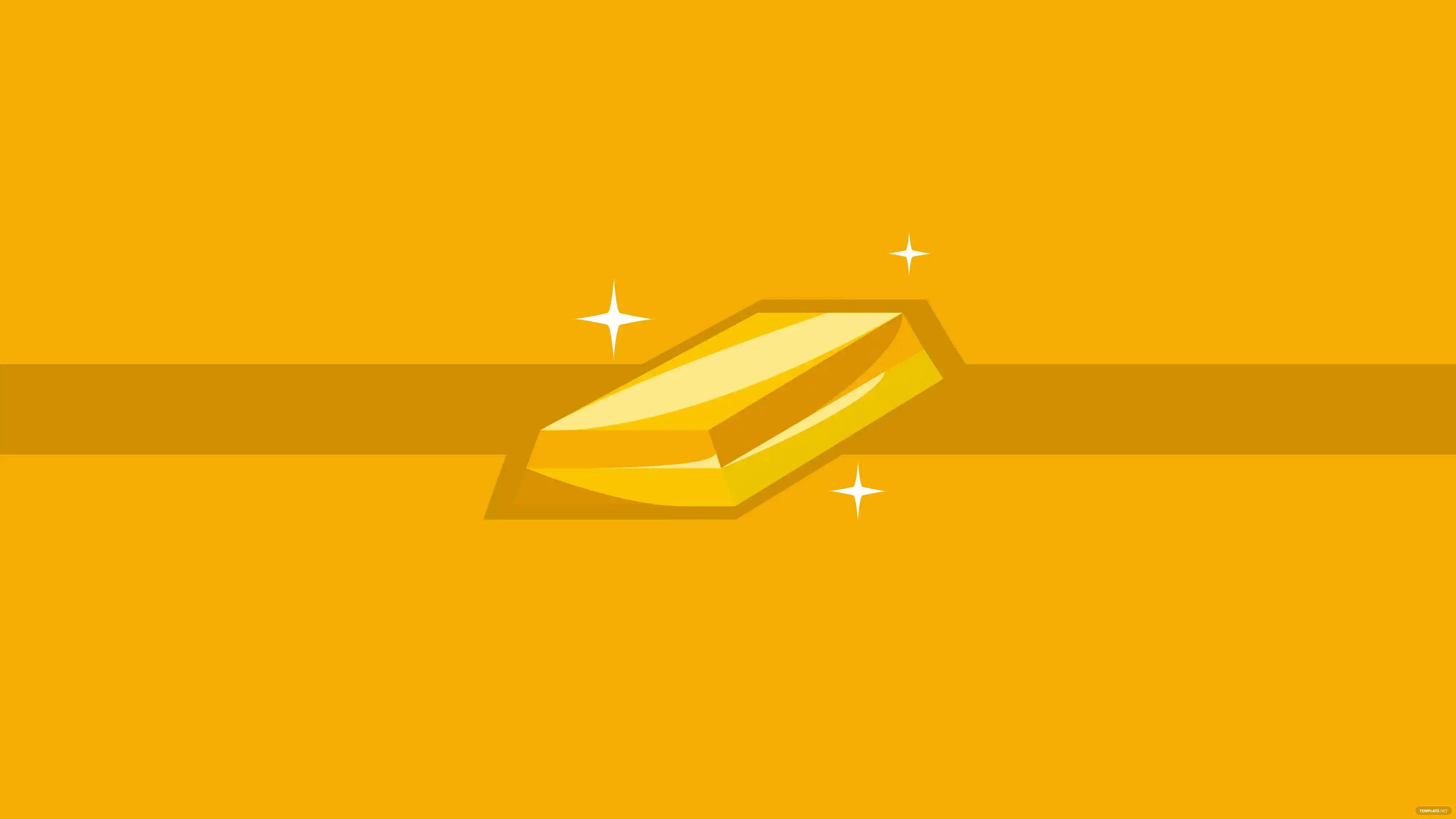 Gold Abstract 桌布 壁紙 — 閃亮的金條在溫暖的橙色漸變背景上閃爍著光芒。