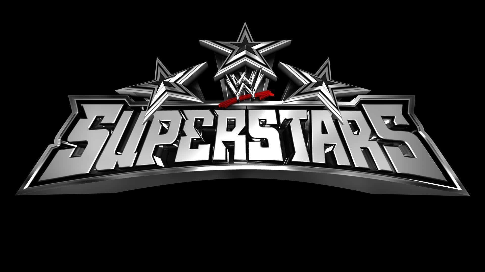 WWE Superstars標誌，帶有金屬星星和紅色點綴，黑色背景。 — Valorant Logo 壁紙
