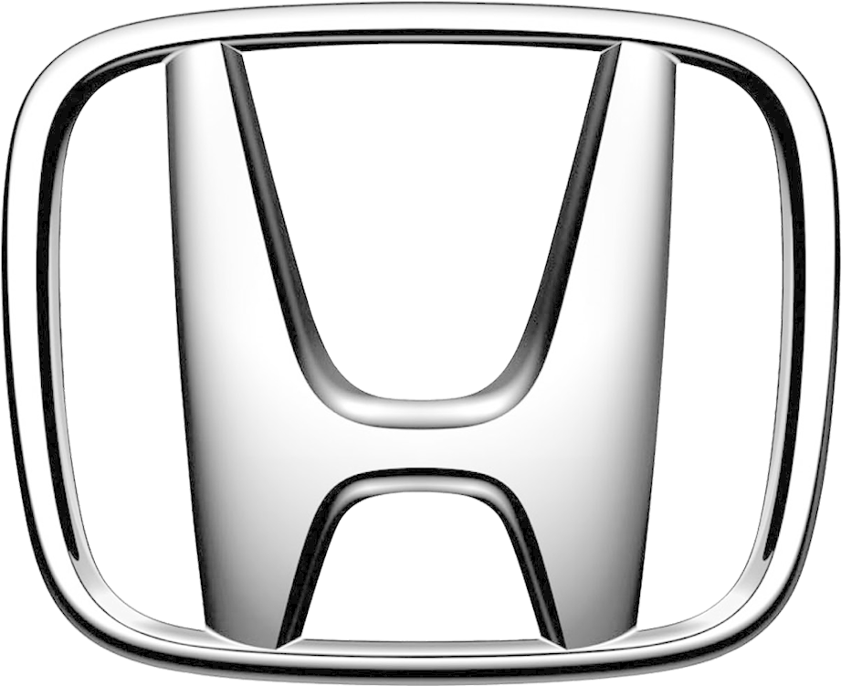 Honda Logo 桌布 壁紙 — 閃亮鍍鉻本田標誌，粗體H徽章置於純黑背景上。