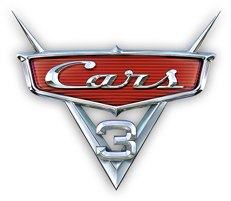 標誌 桌布 壁紙 — 閃亮鍍鉻的Cars 3標誌，搭配紅色紋理背景和黑色底色。