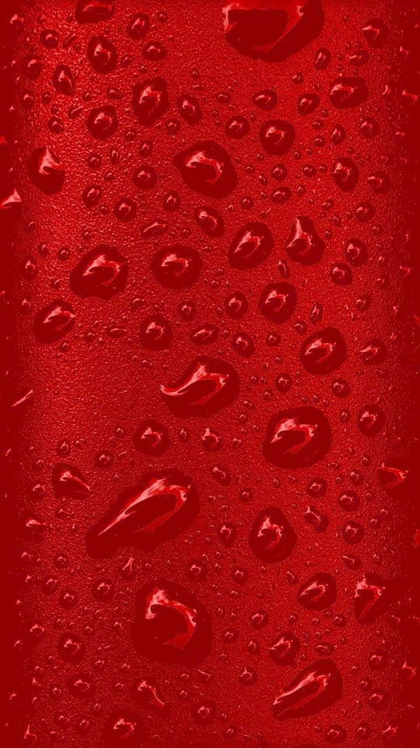 Blood Aesthetic 桌布 壁紙 — 閃爍的水滴依附在豐富紋理的紅色表面上，形成鮮明的微距抽象圖案。
