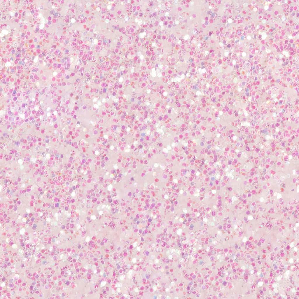Pink Sparkly 桌布 壁紙 — 閃爍的粉紅和白色亮粉圖案，帶有柔和粉彩調和散落的閃爍粒子。