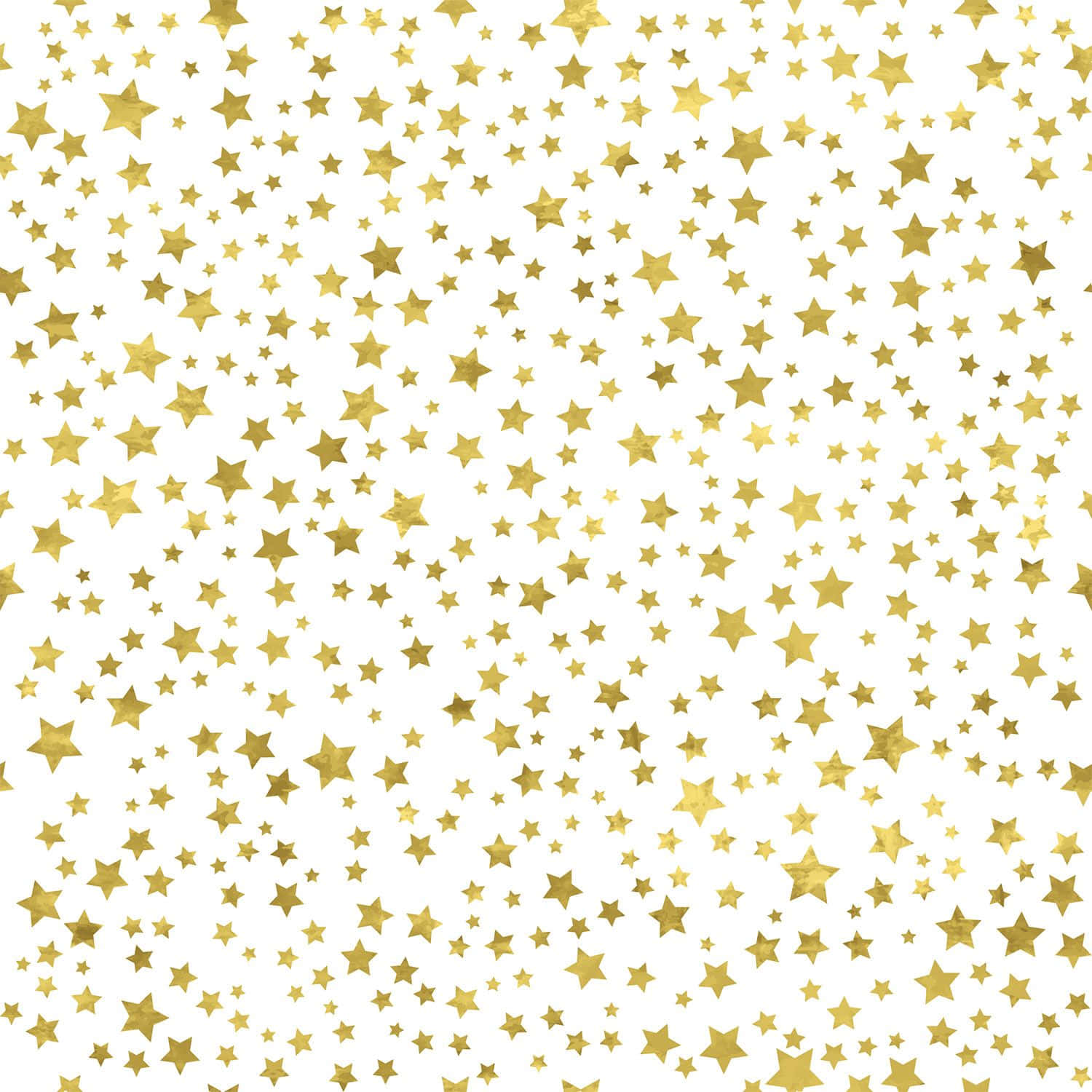 Gold Stars 桌布 壁紙 — 閃爍的金色星星散落在純白背景上，帶有柔和對角漸變。