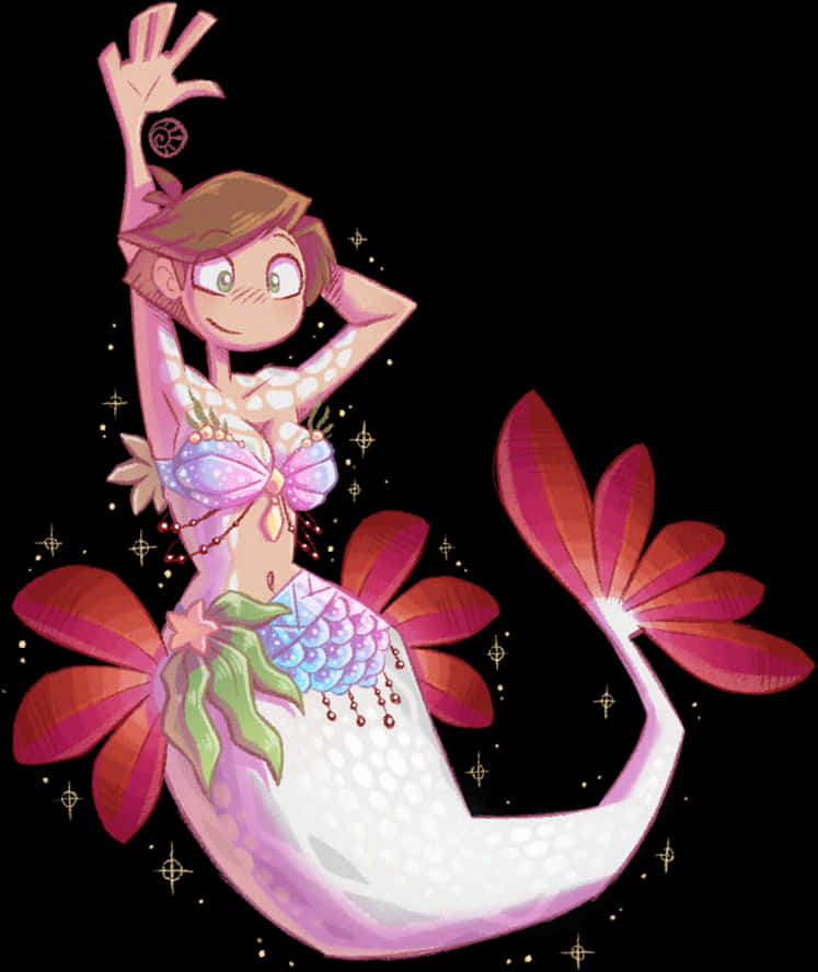 閃耀美人魚插畫 壁紙