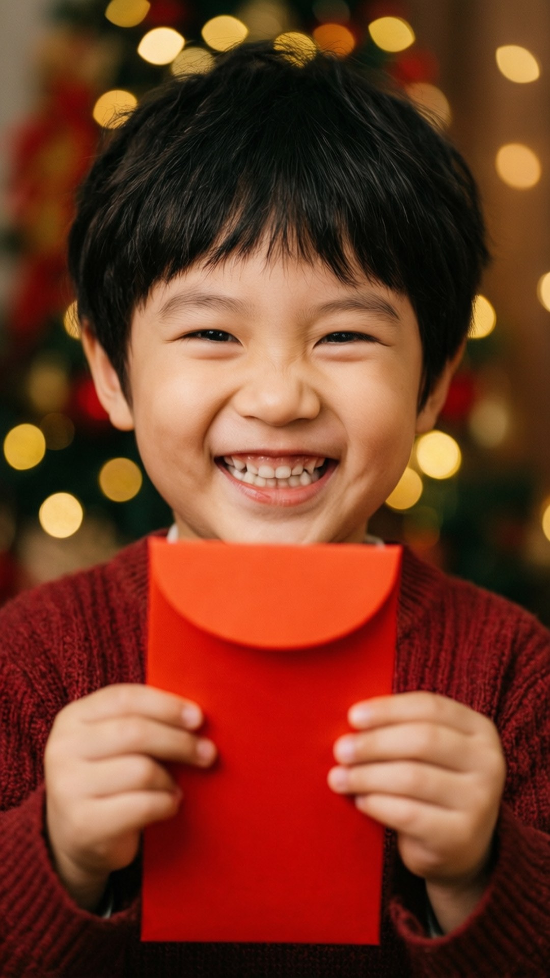 開心持紅包的小孩 壁紙