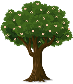 開花樹木插圖 壁紙