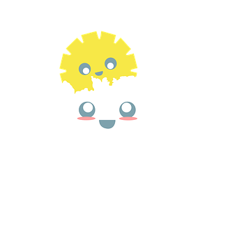 陽光從雲後探出頭的可愛插畫 壁紙