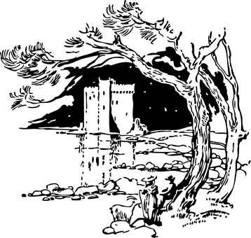 雄偉城堡夜色剪影 壁紙