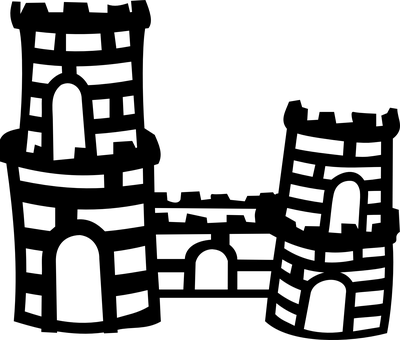 雄偉城堡夜色剪影 壁紙