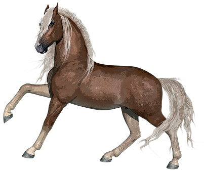 雄偉棕色駿馬插畫 壁紙