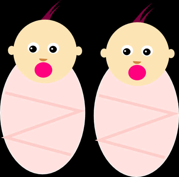雙胞胎卡通嬰兒插圖 壁紙