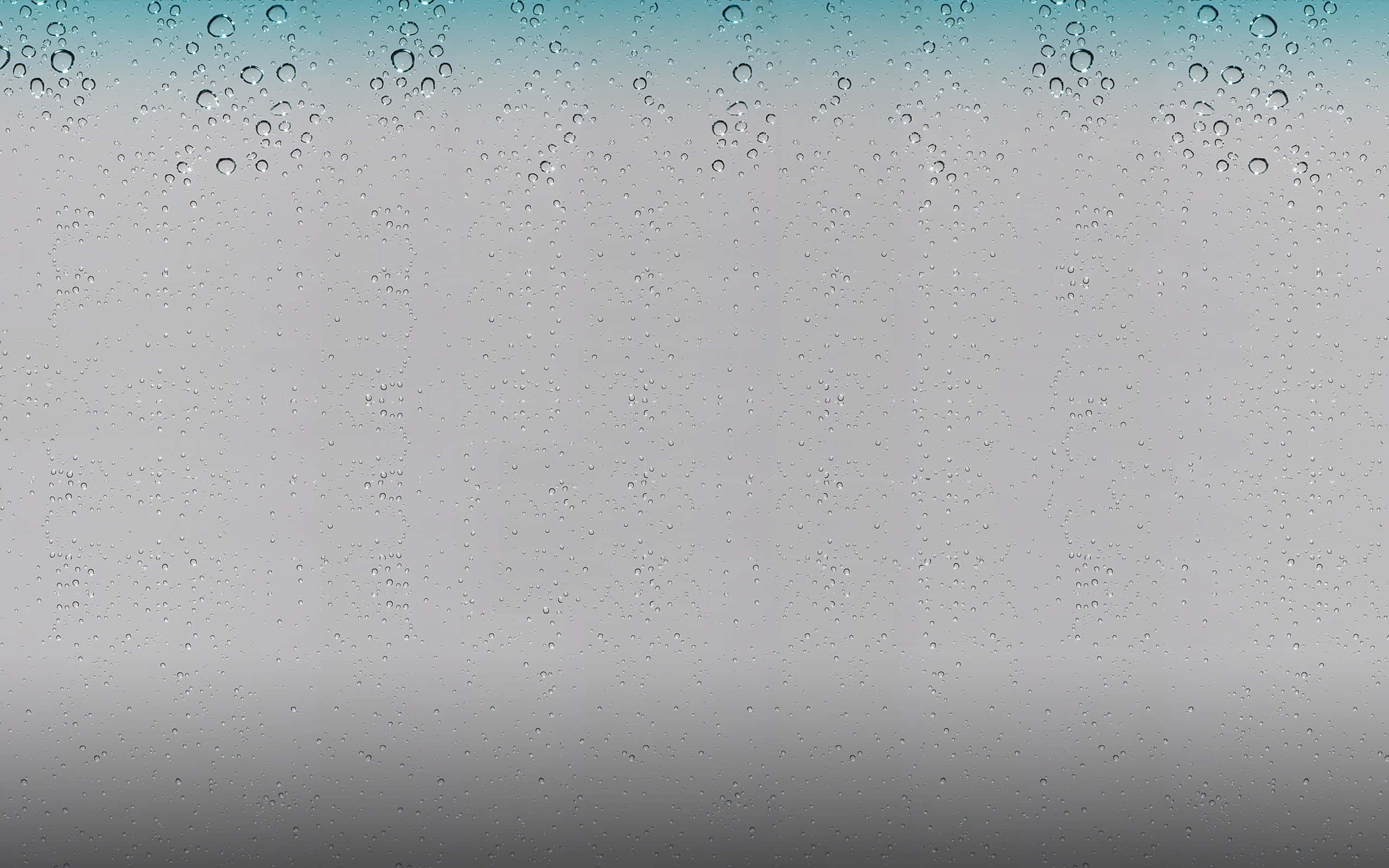 iOS 4 桌布 壁紙 — 雨滴依附在玻璃表面，形成從青綠色到灰色的柔和漸變，營造出憂鬱的氛圍效果。
