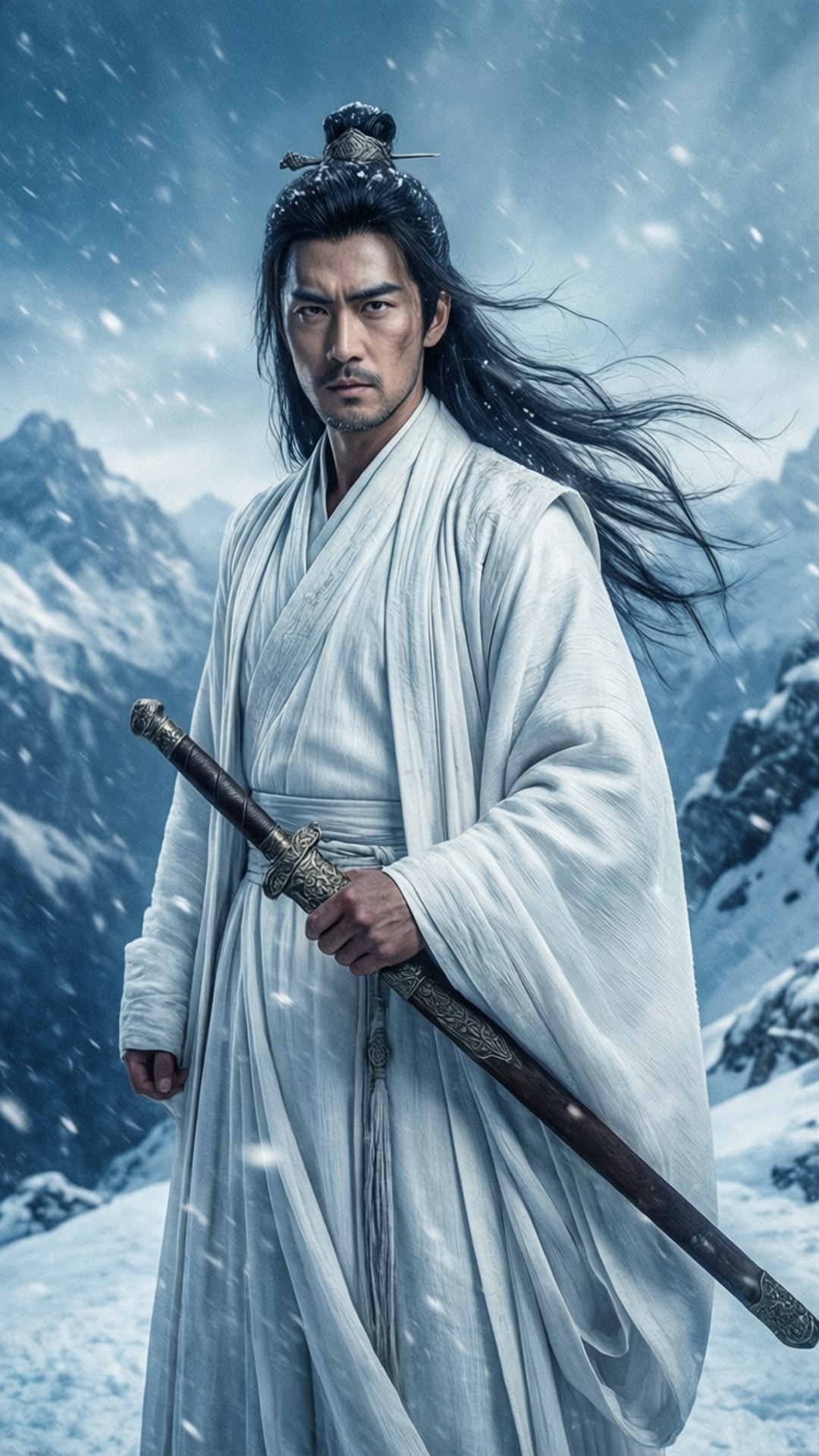 雪中藍光君 壁紙
