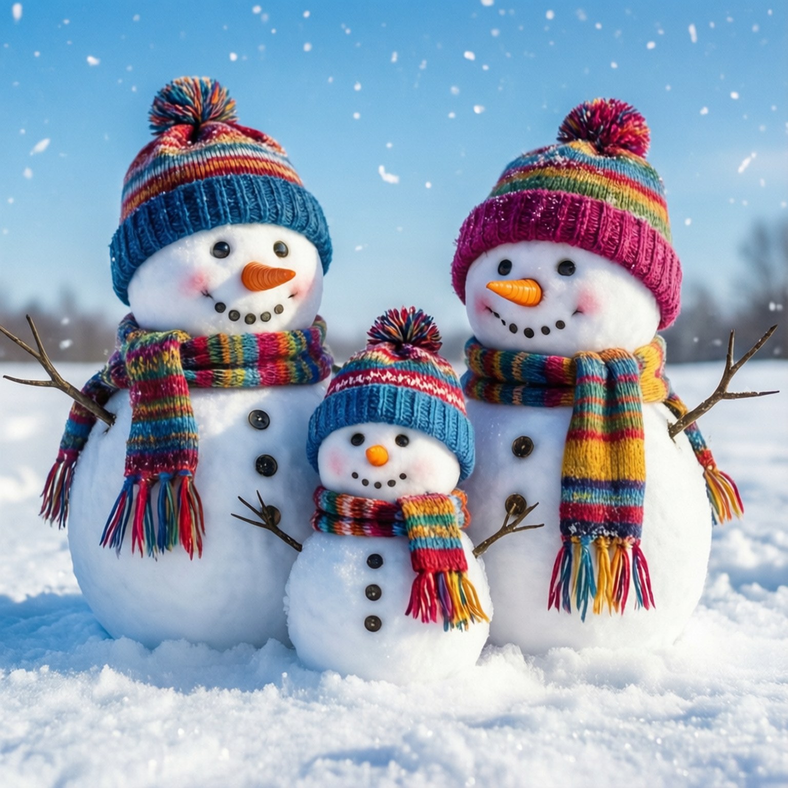 雪人家族 壁紙