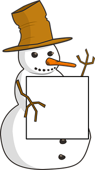 雪人舉牌插畫 壁紙