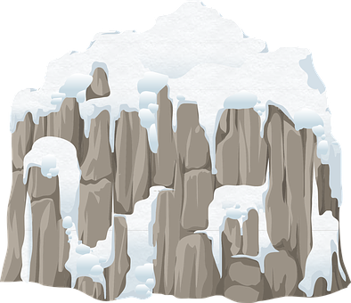 雪景懸崖插畫 壁紙