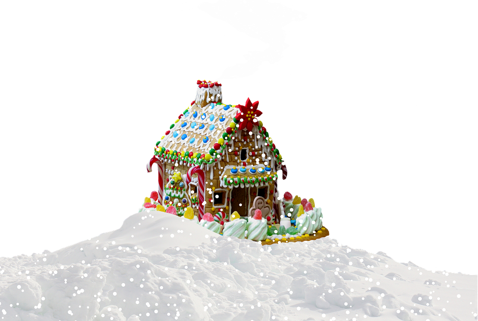 雪景薑餅屋聖誕場景 壁紙