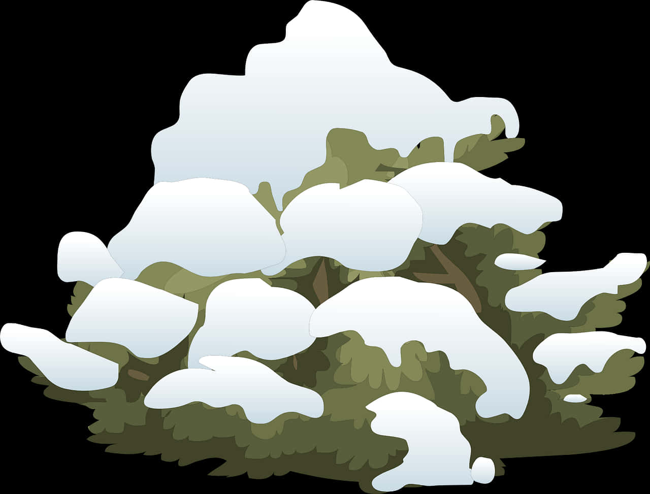雪覆蓋的灌木叢向量圖 壁紙