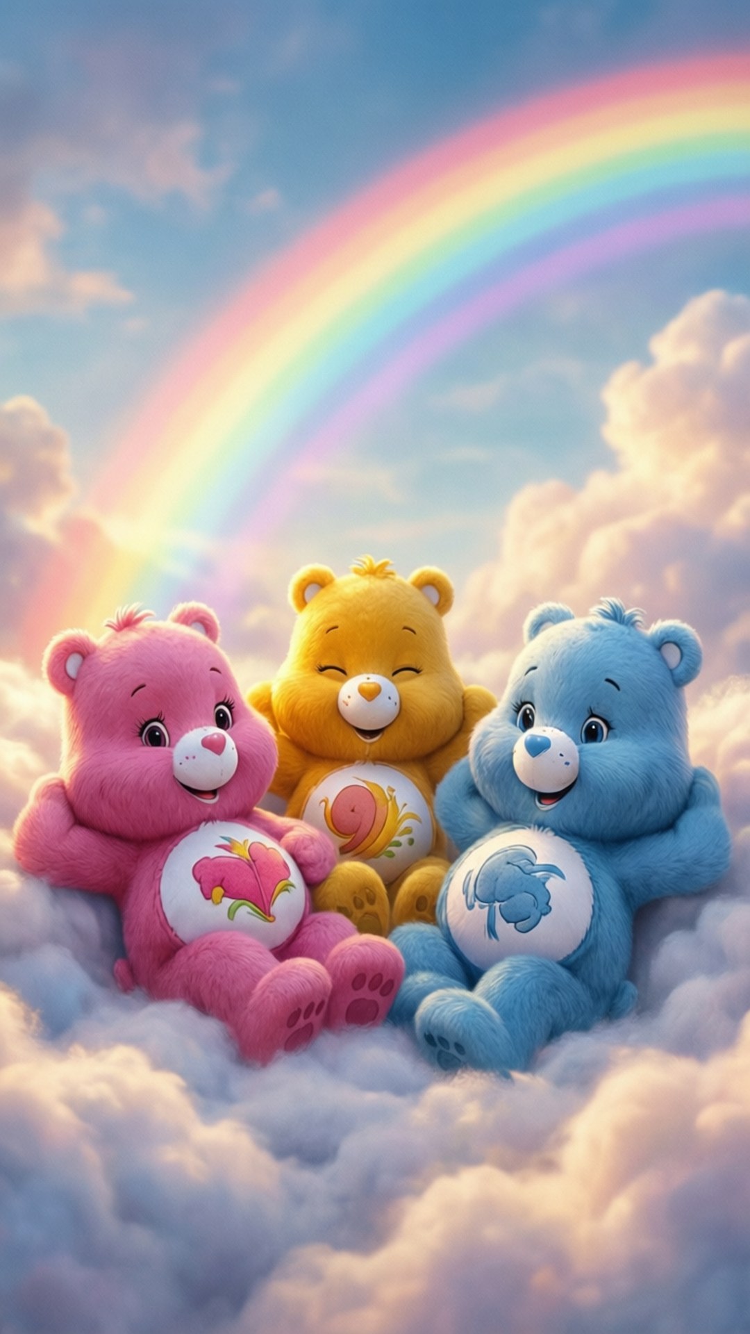 雲朵上的愛心熊 壁紙