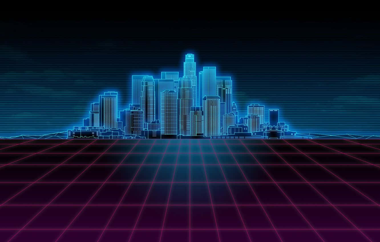 霓虹城市背景 壁紙