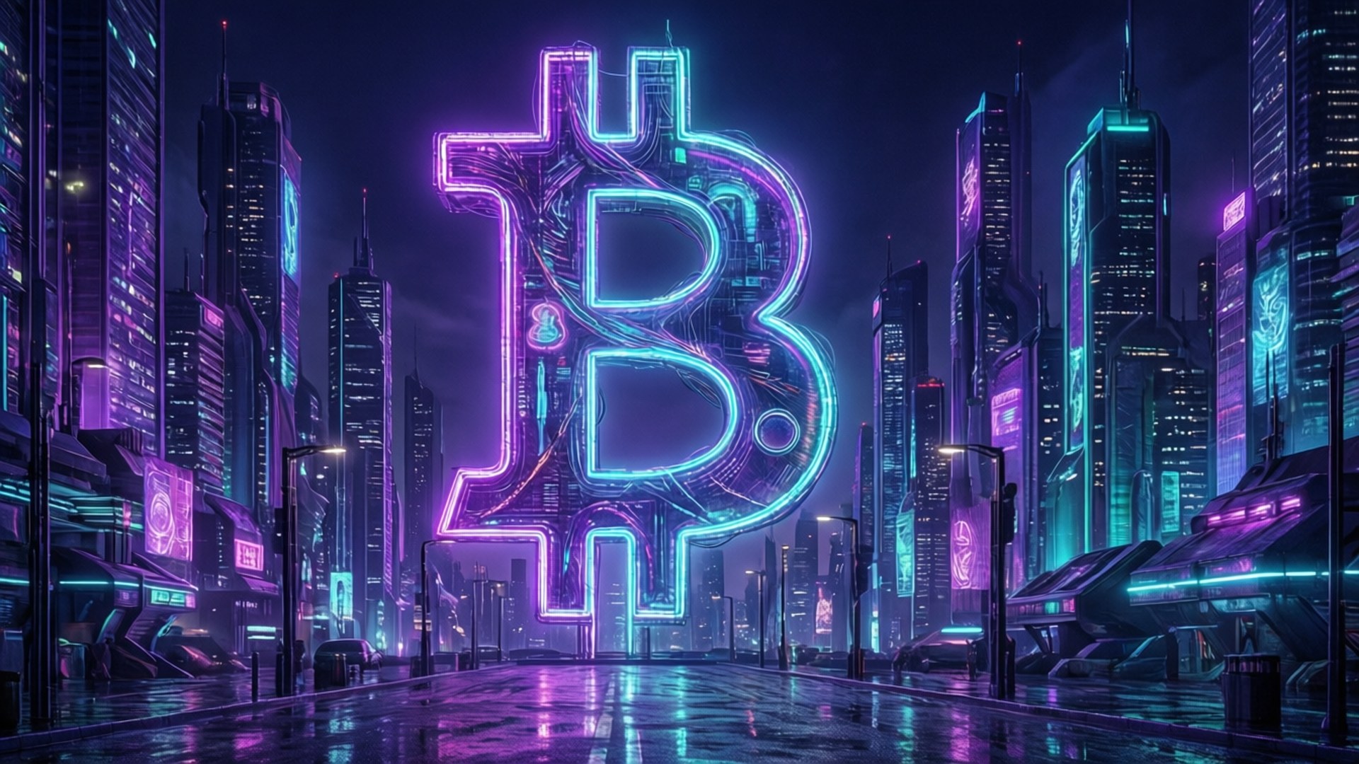 霓虹比特幣城 壁紙