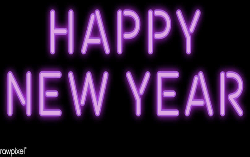 霓虹燈新年快樂招牌 壁紙