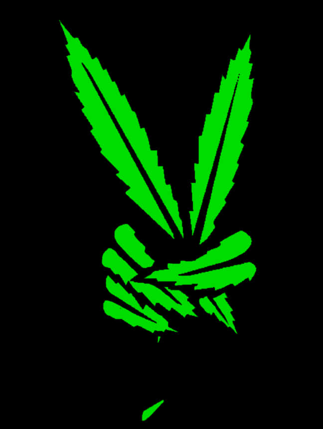 霓虹綠色大麻葉圖形 壁紙