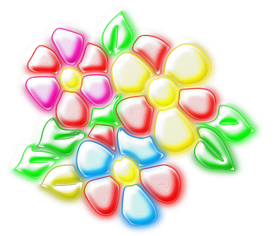 霓虹花卉藝術 壁紙