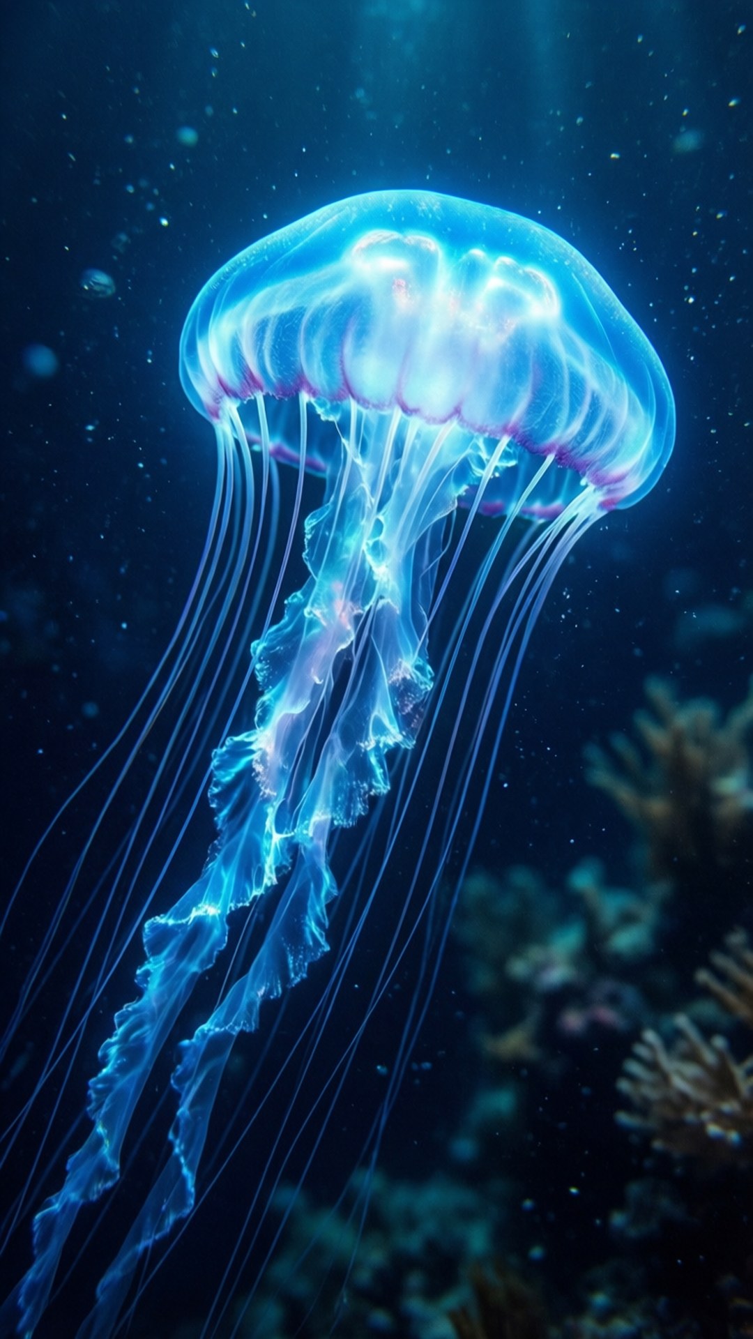 霓虹藍水母 壁紙