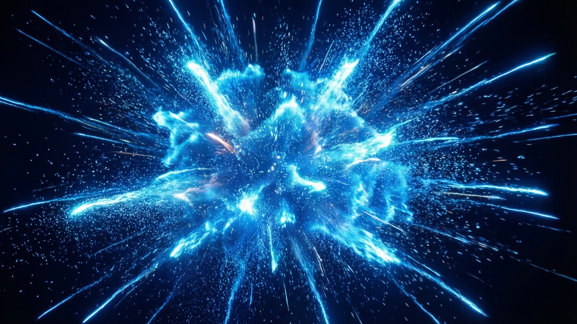 霓虹藍色爆裂 壁紙
