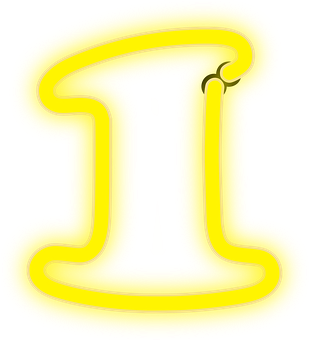 霓虹黃色字母L