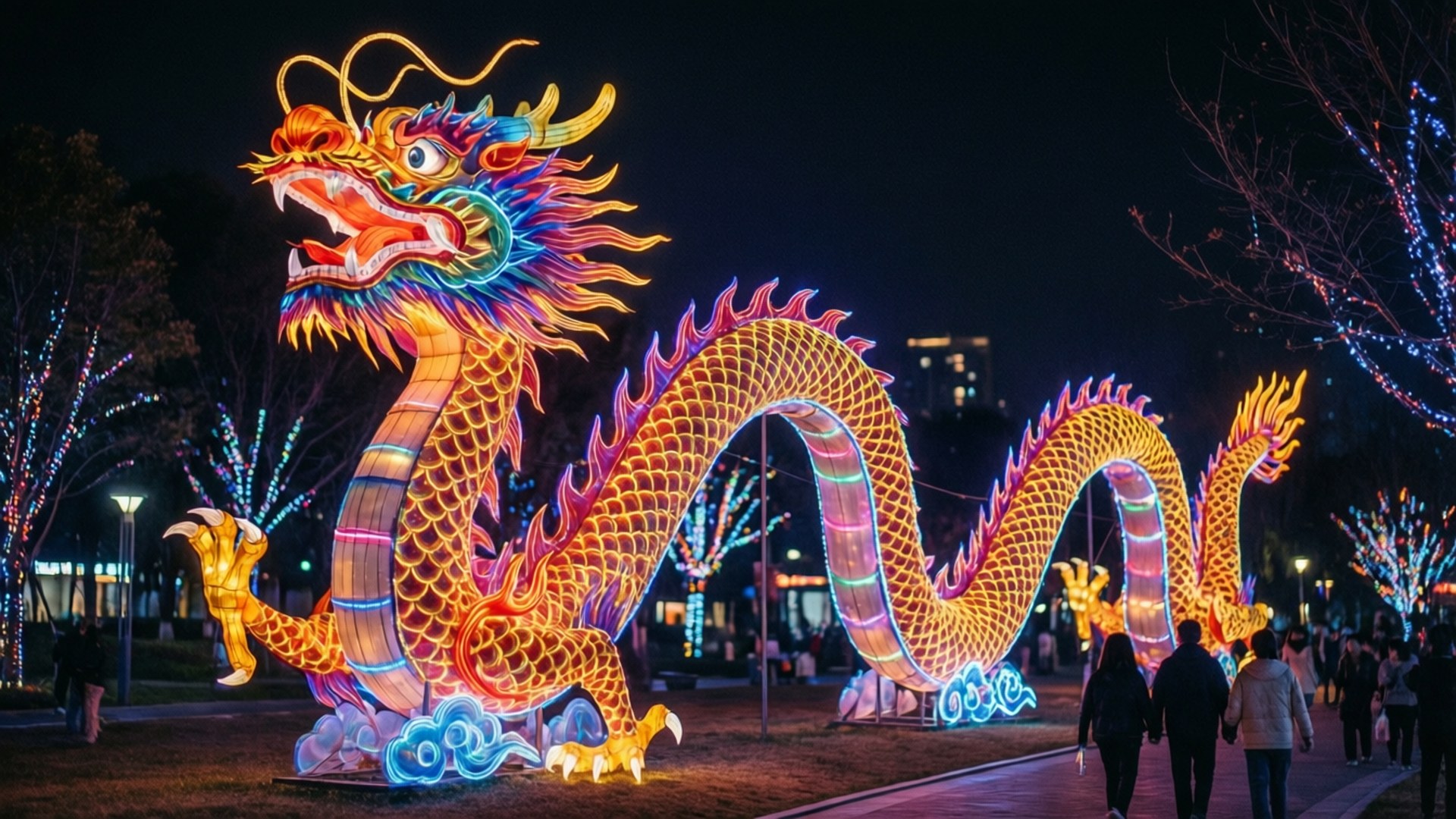 霓虹龍燈 壁紙
