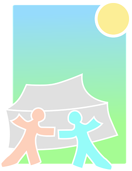 露營佈置卡通插畫 壁紙
