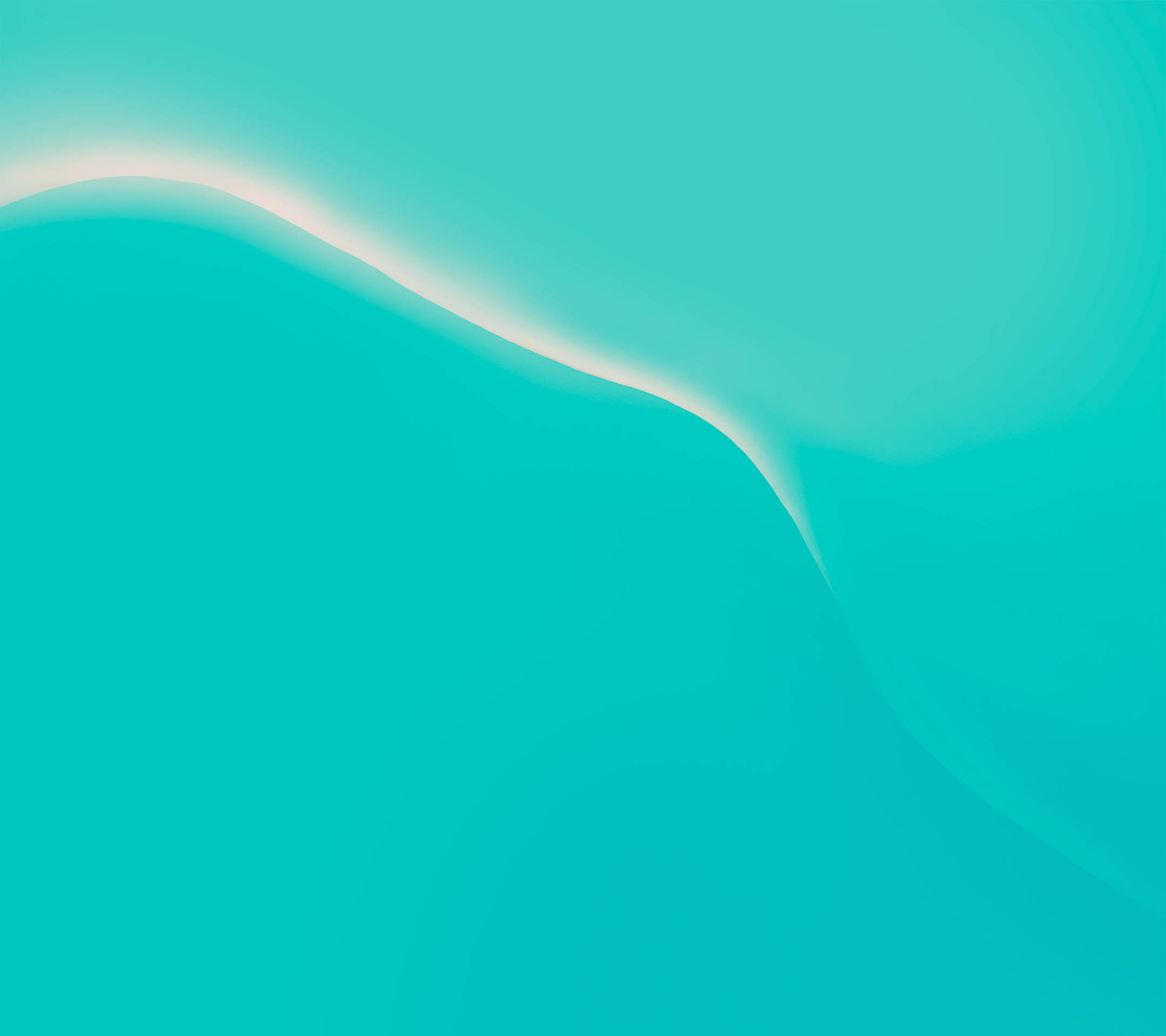 Pixel 桌布 壁紙 — 青綠色和白色的平滑流動漸層在畫布上營造出寧靜的抽象波浪狀運動。
