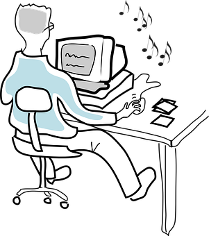 音樂製作人工作中的向量圖 壁紙