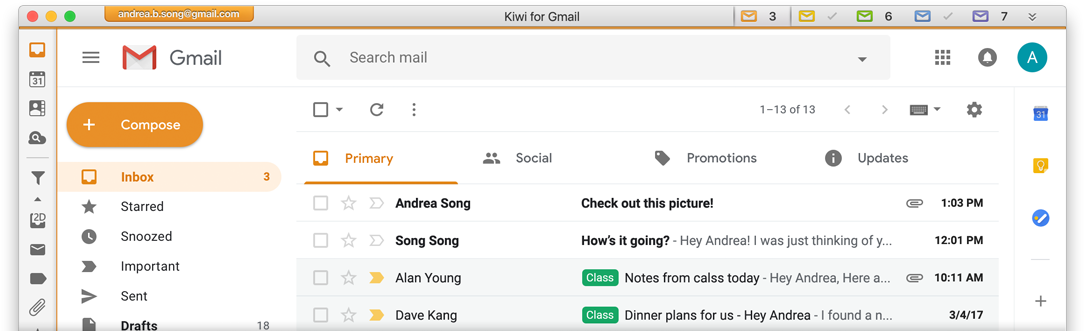 Gmail 動圖 桌布 壁紙 — 顯示Gmail介面的電腦螢幕，上面有電子郵件列表和可見的撰寫按鈕。