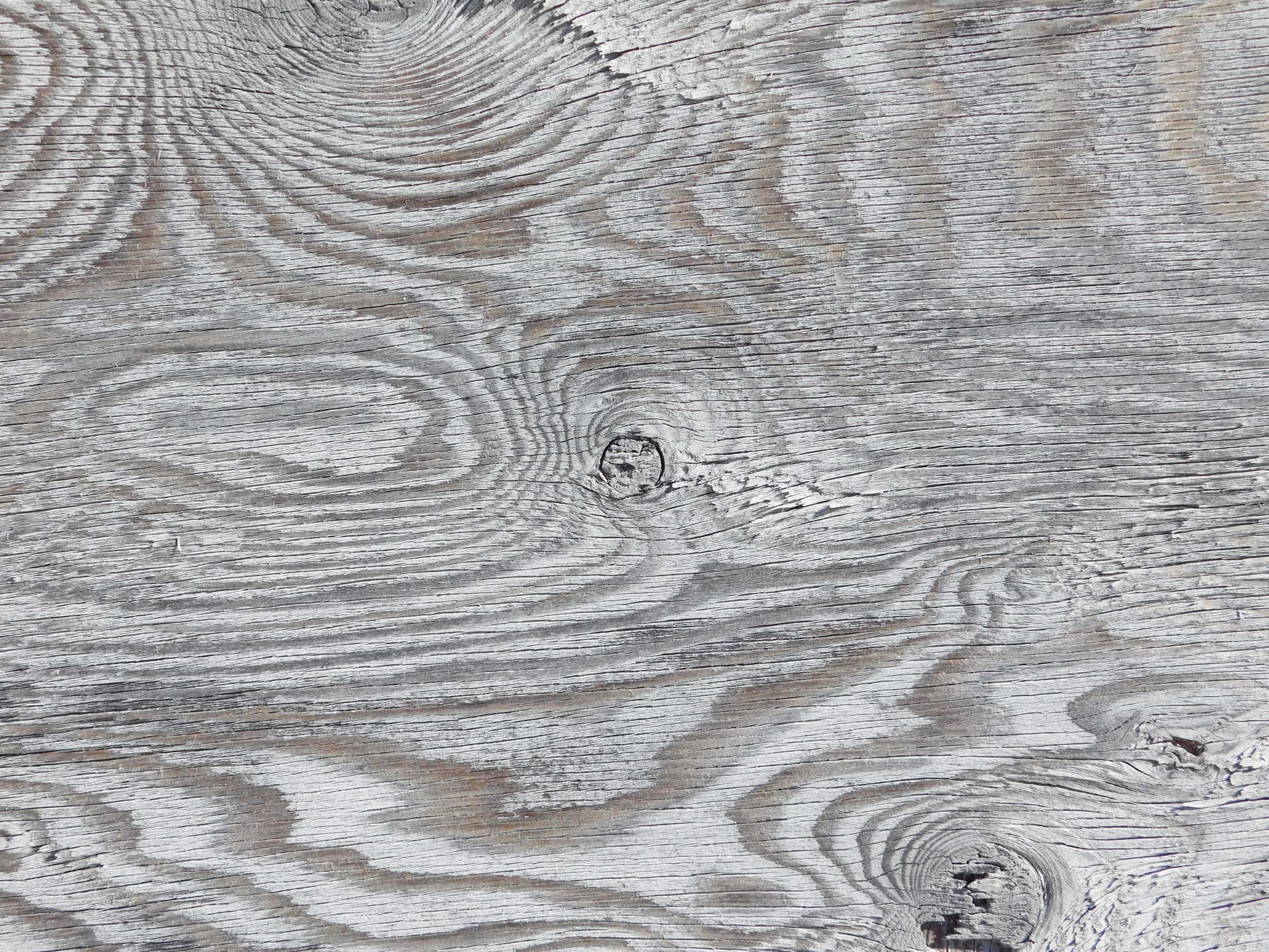 Wood texture 壁紙 — 風化灰色木紋特寫，可見節疤和紋理表面。