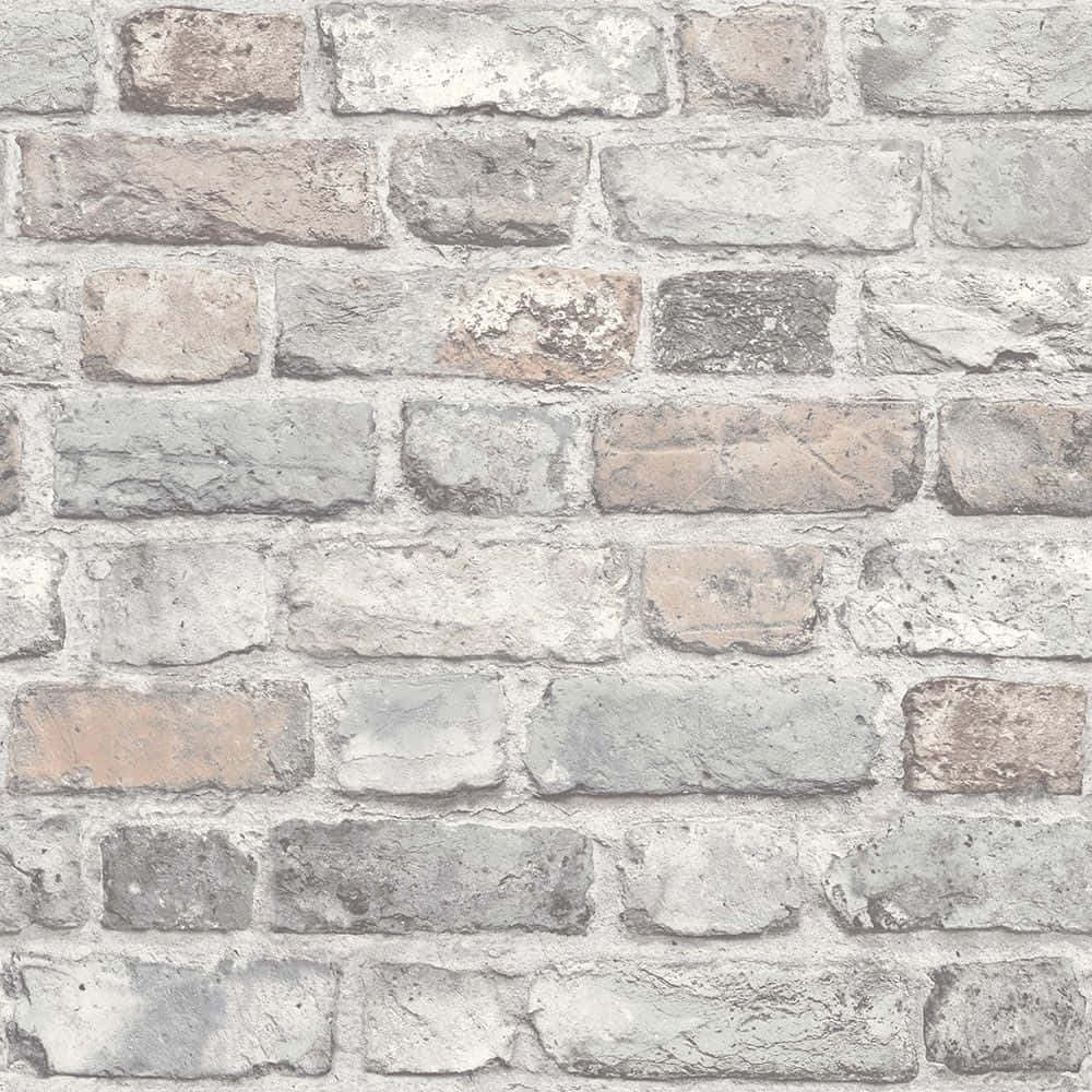 wall 桌布 壁紙 — 風化灰色磚牆，帶有微妙的大地色調和紋理灰泥線。
