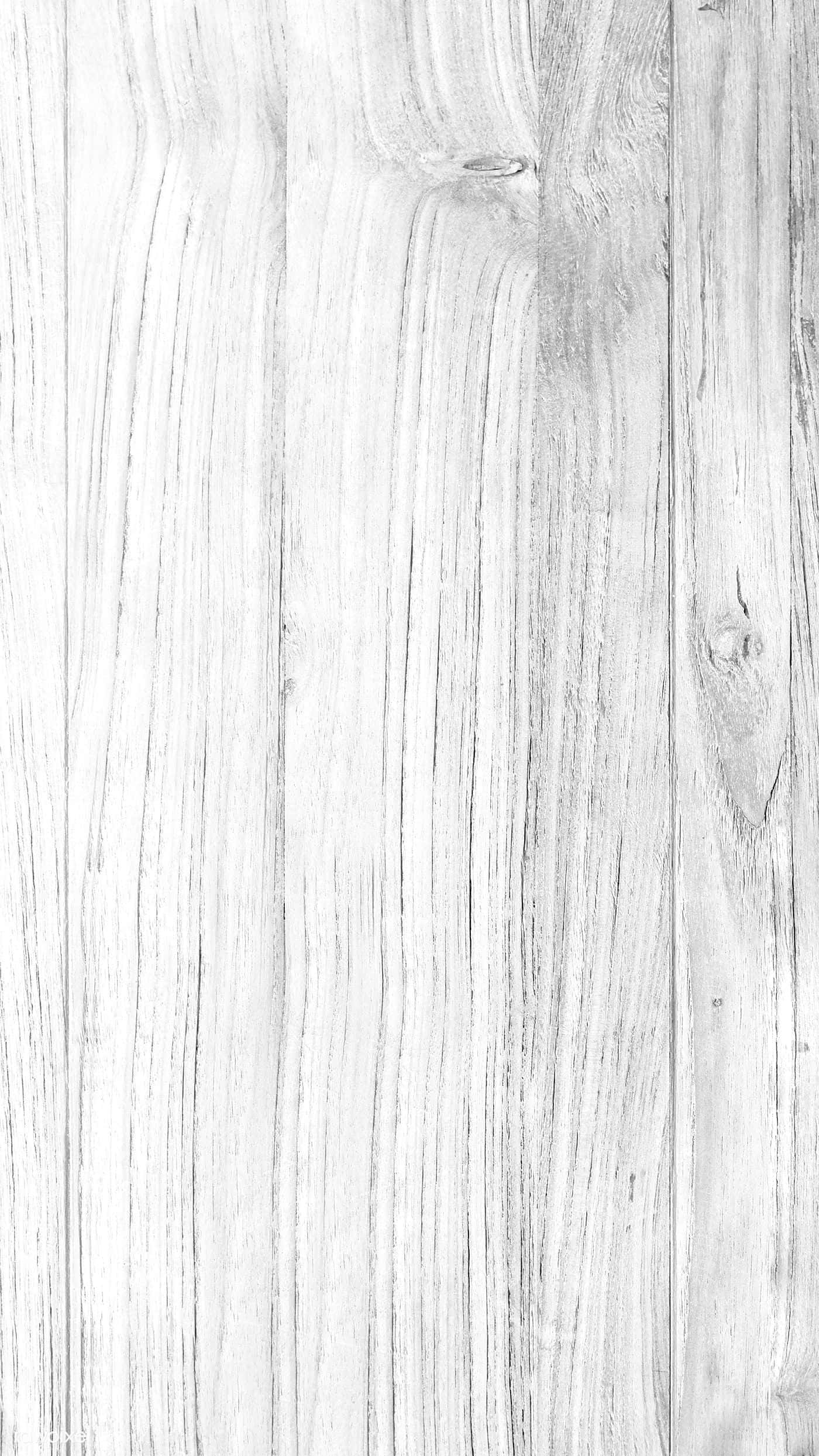 Gray Wood 桌布 壁紙 — 風化白色木板，帶有天然木紋和節疤，呈現乾淨簡約的紋理。