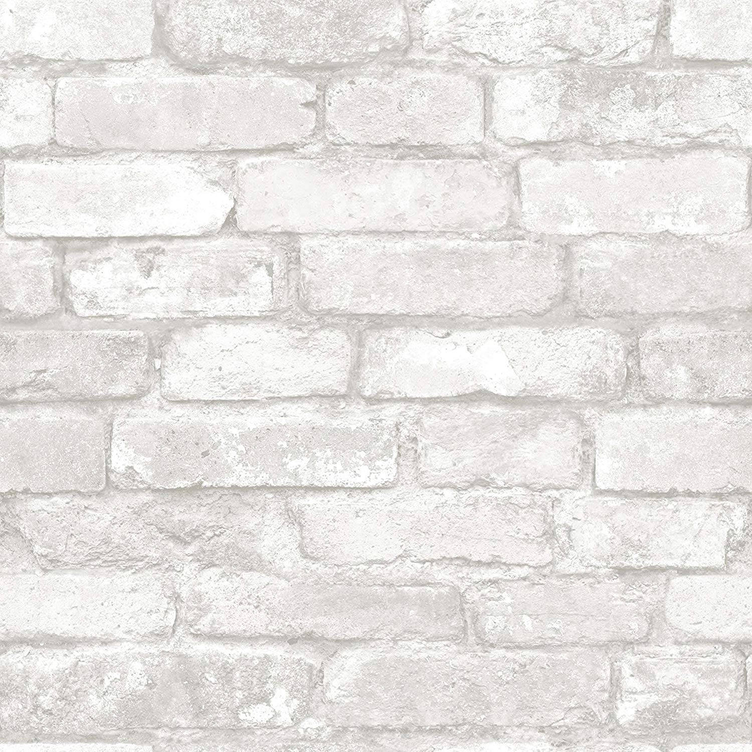 White Brick 桌布 壁紙 — 風化白色磚牆的特寫，帶有紋理砂漿和微妙的灰色底色。