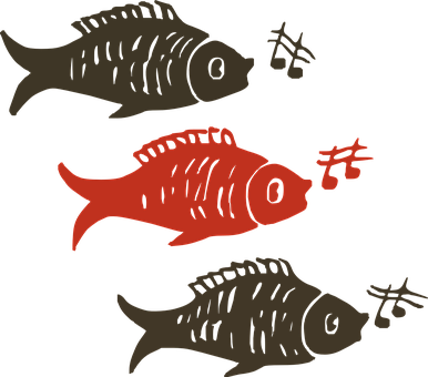 風格化三魚插畫 壁紙