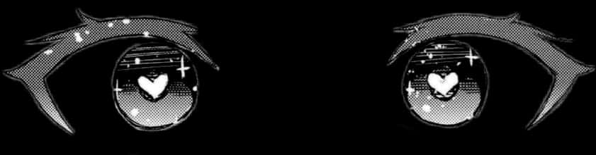 風格化動漫眼睛搭配愛心 壁紙